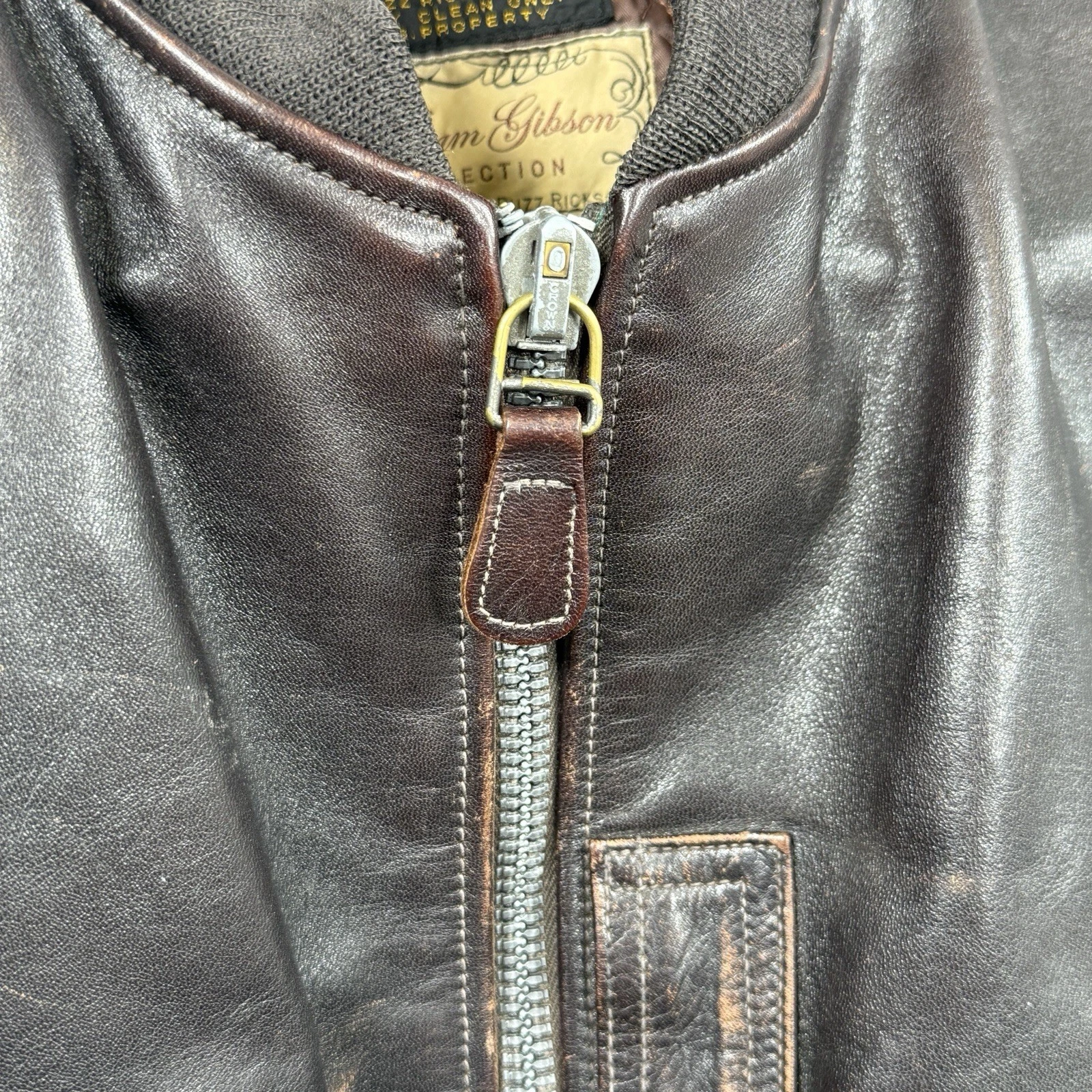 Buzz Rickson's William Gibson MA-1 Leather Flight Jacket Size 40 - product detail image 12