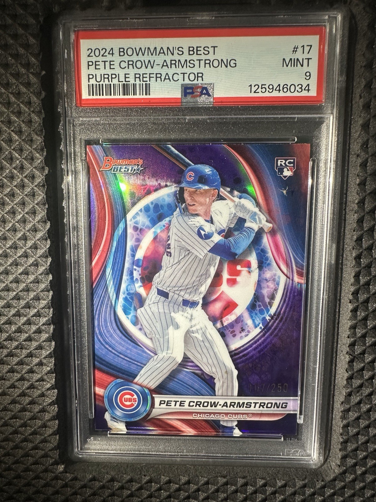 2024 BOWMAN'S BEST PETE CROW-ARMSTRONG PURPLE REFRACTOR #17 MINT 9 125946034