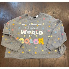 Disney Wonderful World of Color 100 Crewneck Sweatshirt Gray Women's Size Large