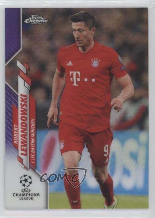 2019-20 Topps Chrome UCL Purple Refractor 141/250 Robert Lewandowski #73 0c02