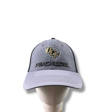 TOTW UCF Knights 2018 Chick-Fil-A Peach Bowl Gray Spellout One-Fit Flex Hat EUC