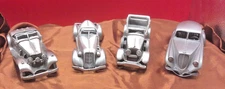 DANBURY MINT PEWTER CLASSIC CARS LOT OF 4 FROM 1900s TO 1960s BN4