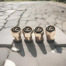 Universal Lex STYLE Wheel Tire Air Valve Stem Cap Covers Metal Chrome Sport