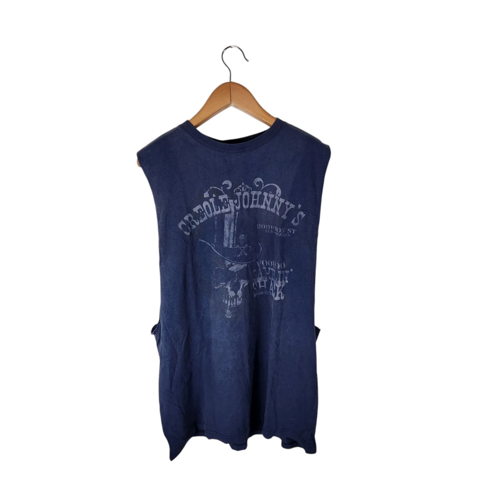626 Blue Creole Johnny's Gambling Shack Sleeveless T-Shirt Size XL