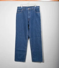 Scandia Woods Medium Wash Heavy Denim 100% Cotton Straight Jeans Sz 36 XXL