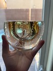 Vintage Murano Cristallo Champagne Honey Ashtray Controlled Bubble Art Glass