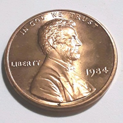 1984 P Lincoln Memorial Cent Brilliant Uncirculated Extra V Mint Error Coin