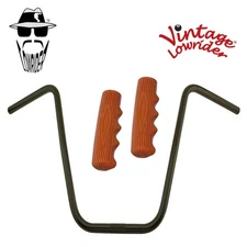 Original Lowrider 16" 22.2 D Handlebar Black 212 120mm Grips Solid/Brown