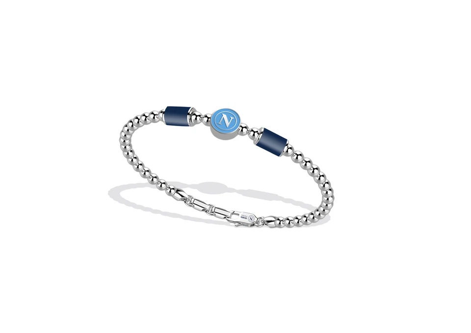 LOWELL Bracciale Uomo SSC NAPOLI B-NB004UAS Acciaio Inossidabile Logo Celeste OFFICIAL