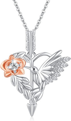 Hummingbird Daisy Cupid Arrow Heart Love Pendant Necklace 925 Sterling Silver
