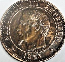 Frankreich 2 Centimes 1862 K Napoleon III.  vz / xf mit M&uuml;nztasche
