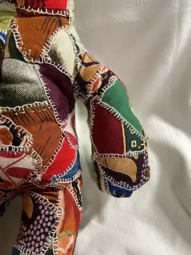 1 Kenyan Handmade African Fabric Plush Stuffed Teddy Bear Nursery Baby Toy 12x9" - Picture 16 of 17