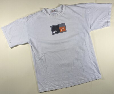 Vintage 90s Nike White Tag Shirt Swoosh Box Logo Made In USA Men