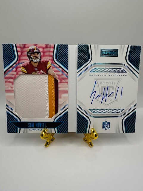 Sam Howell 2022 Playbook Rpa Booklet RC On Card Auto (SP) /49 Commanders 3 Color