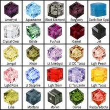 Swarovski 5601 Crystal Cube Regular Color Beads 1 of 2 *You Pick Size & Color*