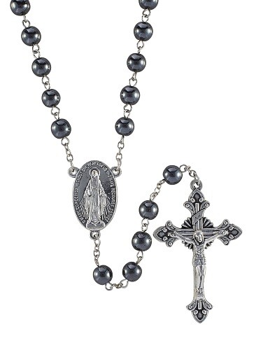 Rosario uomo ORIGINALE perle ematite, collana croce uomo, croce. - Foto 3 di 4