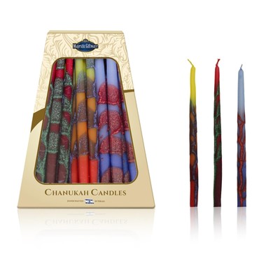 Multicolor Hanukkah Candles - CP20 | 45 Dripless Handcrafted Chanukah Candles...