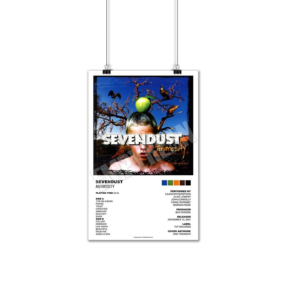 Sevendust Animosity 2001 Vinyl Record LP Album Concept Poster Art
