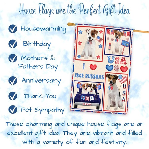Jack Russell Dog House Flag Holiday Double Sided 28"x40" Many Designs NWT NEW - Picture 11 of 73