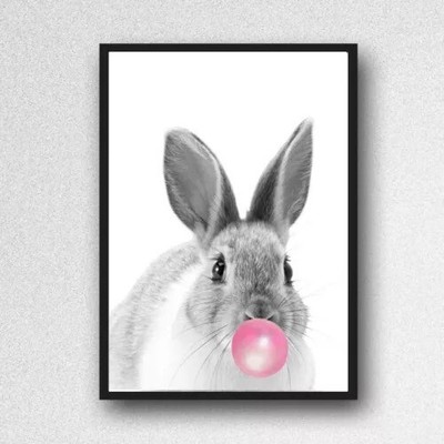 bunny rabbit bubble gum PRINT PICTURE unframed wall art