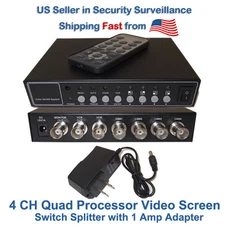 Evertech  4 CH Quad Processor CCTV Security Camera Video Screen Splitter Switch