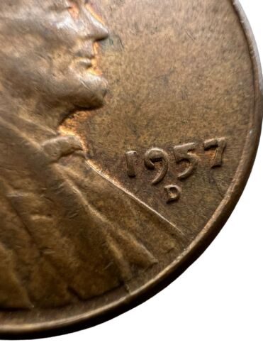 1957 D wheat penny with error - Picture 2 of 5