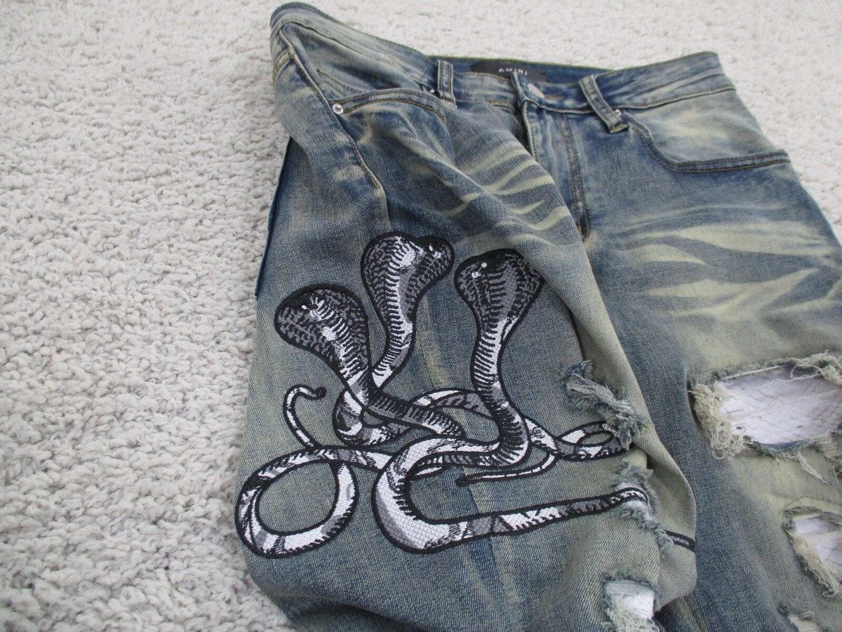 Amiri Glitter Snake Jeans Black Snake Amiri Jeans
