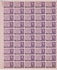 Scott # 946 Joseph Pulitzer Mint Stamp Sheet of 50