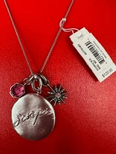 Kendra Scott Scorpio October Berry Silver Tone Necklace NWT