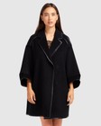 Belle & Bloom Incomplete Kiss Black Trimmed Coat -  Size L