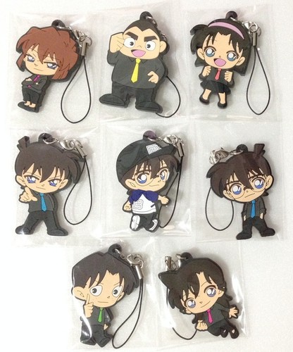 8 pcs rubber strap set Detective Conan Case Closed anime Kudo Shinichi Jimmy Ran
