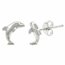 925 Silver Mini Dolphin Stud Earrings