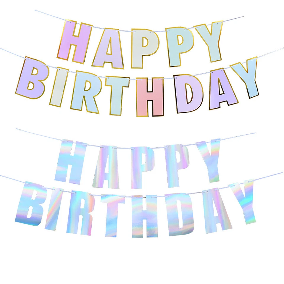 Globos de papel aluminio de feliz cumpleaños pancartas de papel inflables reutilizables decoraciones de fiesta Foto 4 de 4