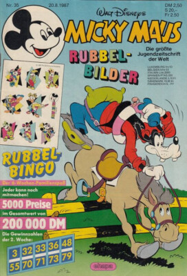 Micky Maus Nr 35 Ehapa Verlag 1987 Disney