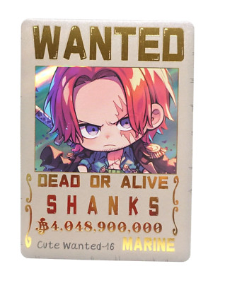 Shanks One Piece Dream Kingdom Wanted-16 Anime Collectible Trading Card