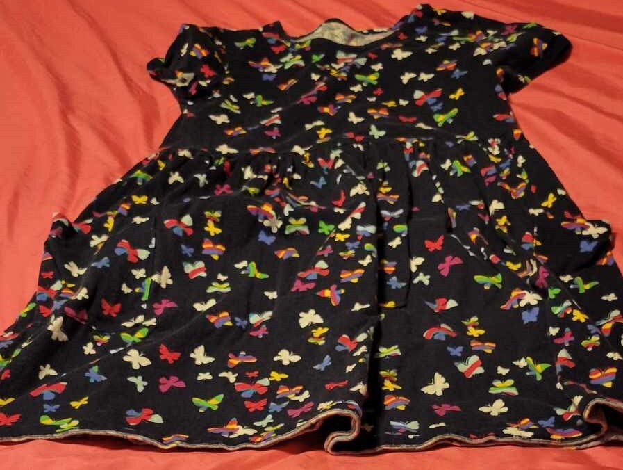 black dress with blue butterflies ZAHRAA DRESS