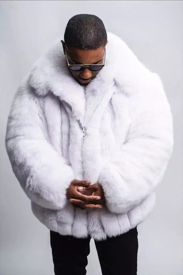 White coat with sales fur hood mens