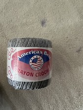 New AMERICA'S BEST RAYON CROCHET cotton embroidery Size 10 thread: GREY 7 Spool