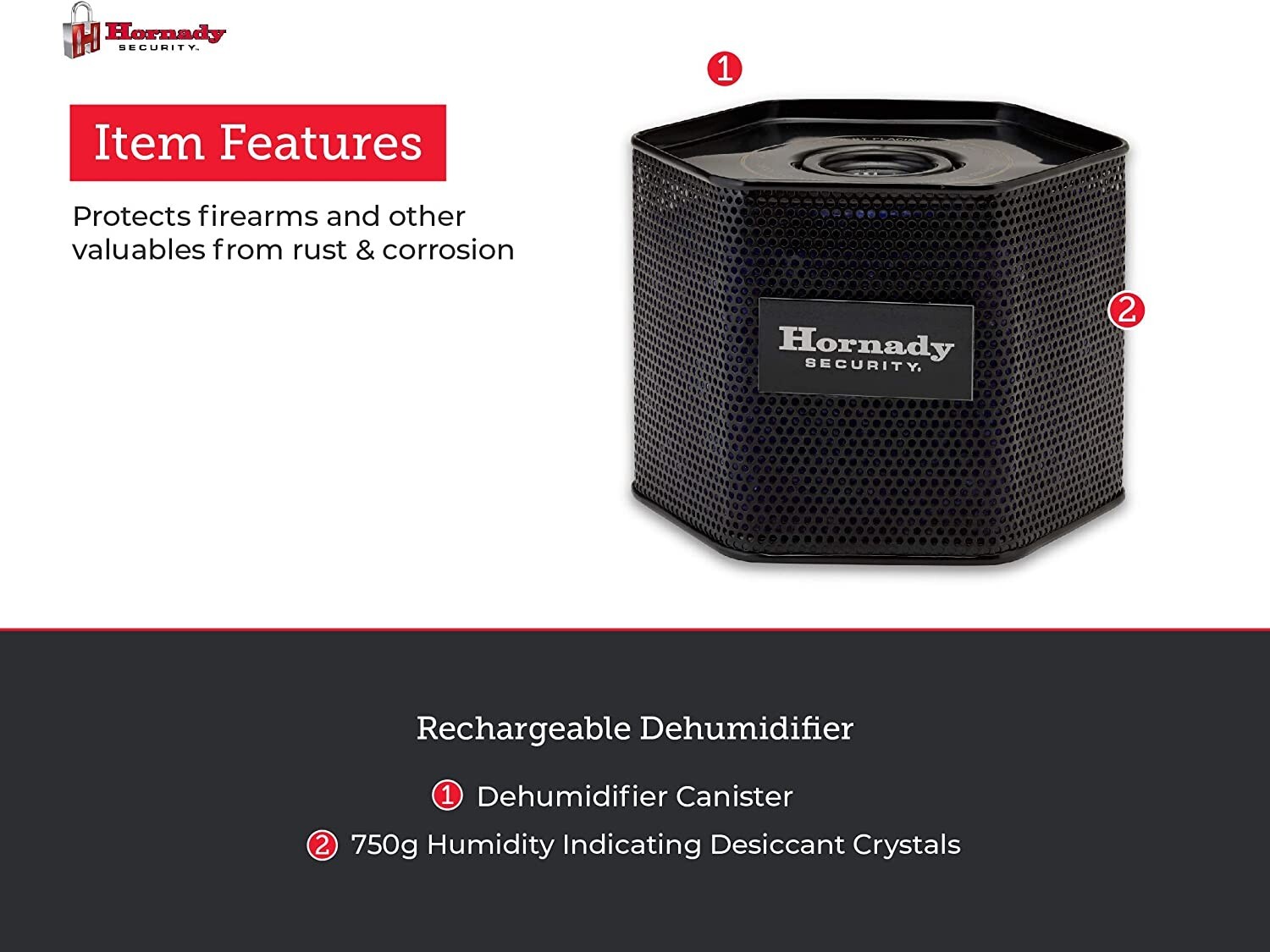 Hornady Reusable Canister Dehumidifier 750G, 95902 Portable, Easy to