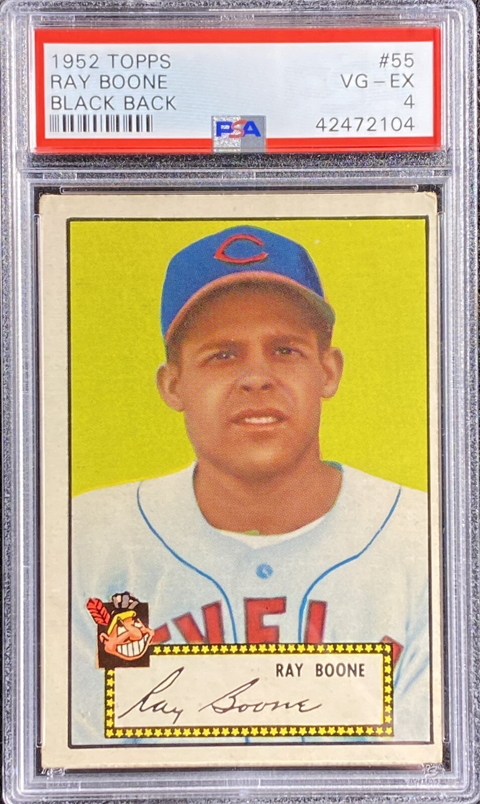 1952 Topps PSA 4  #55 Ray Boone  Black Back