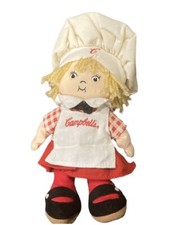 Plush Campbell Soup Kids Girl Chef 8" Doll Apron Hat Stuffed Toy Blonde