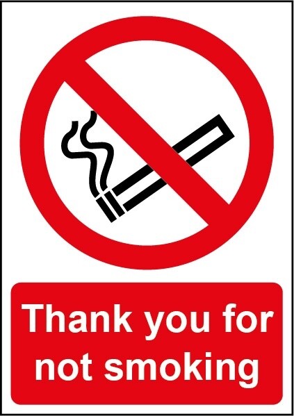 Securit Thank You for Not Smoking A5 Self-Adhesive Sticker Safety Business Sign