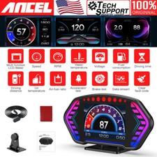 Obd2gps Hud Head Up Display Car Digital Speedometer Rpm Alarm Water Oil Temp