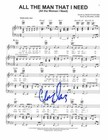 CLIVE DAVIS SIGNED AUTOGRAPH ALL THE MAN THAT I NEED SHEET MUSIC WHITNEY HOUSTON