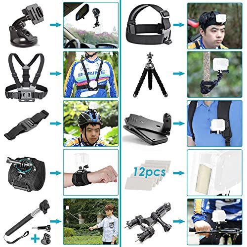 NEEWER 50 in 1 Action Camera Accessory Kit for GoPro Insta360 AKASO 10085441 - Picture 2 of 7