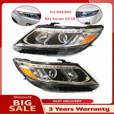 Pair Headlight For 2014 2015 Kia Sorento Left & Right Side DRL LED Halogen Lamp