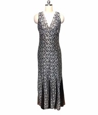 VTG 90’s Y2K Candalite Sequin Maxi Dress Event Lace Whimsigoth Romantic Sz S
