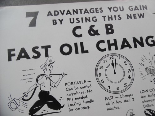 1950 Chisholm Industries C&B Oil Changer Catalog Sheet Service Station Vintage - Picture 2 of 3