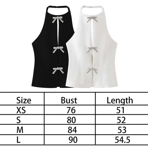 Summer Female Jewelry Bow Decoration Hanging Neck Collar Top Women's Sling NIN - Picture 2 of 8