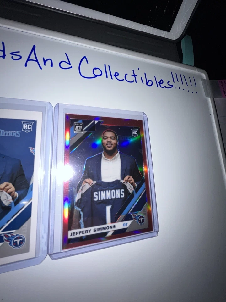 2019 Donruss Optic Football Pink Prizm Jeffery Simmons Titans RC | Donruss Base - Image 4 of 4